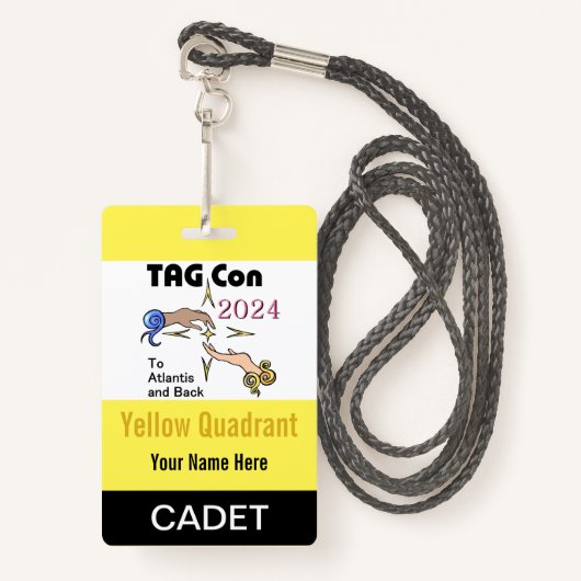 TAG Con 2024 - Quadrant Jaune - Badge Cadet (Devant avec lanière)
