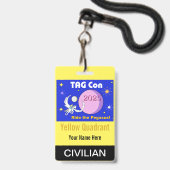TAG Con 2025 - Quadrant Jaune - Badge Civil (Arrière avec lanière)