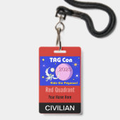 TAG Con 2025 - Quadrant Rouge - Badge Civil (Avant avec lanière)