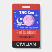 TAG Con 2025 - Quadrant Rouge - Badge Civil (Arrière)