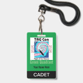 TAG Con 2026 - Green Quadrant - Cadet Badge (Dos avec cordon)