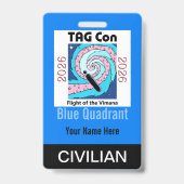 TAG Con 2026 - Quadrant Bleu - Badge Civil (Arrière)