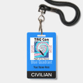 TAG Con 2026 - Quadrant Bleu - Badge Civil (Arrière avec lanière)