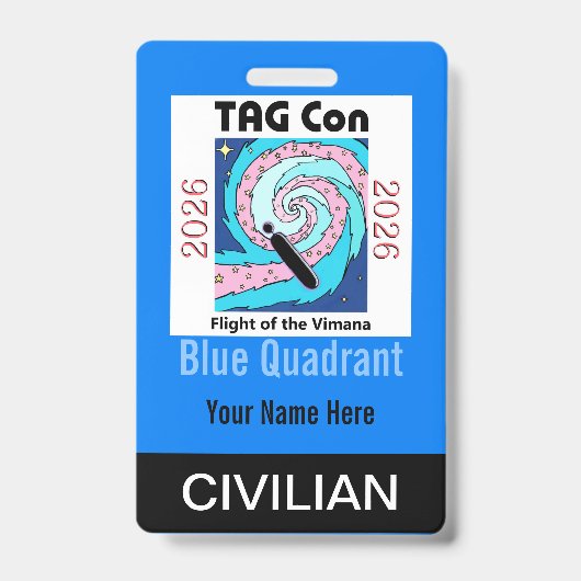 TAG Con 2026 - Quadrant Bleu - Badge Civil (Avant)