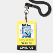 TAG Con 2026 - Quadrant Jaune - Badge Civil (Arrière avec lanière)