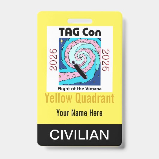 TAG Con 2026 - Quadrant Jaune - Badge Civil (Avant)