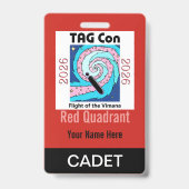 TAG Con 2026 - Quadrant Rouge - Badge Cadet (Arrière)