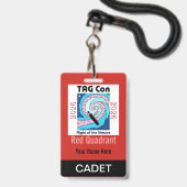 TAG Con 2026 - Quadrant Rouge - Badge Cadet (Arrière avec lanière)