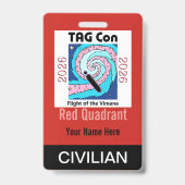 TAG Con 2026 - Quadrant Rouge - Badge Civil (Arrière)