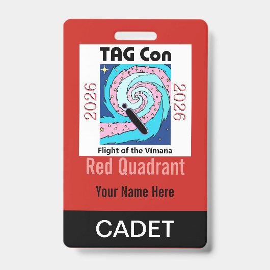 TAG Con 2026 - Quadrant Rouge - Badge de Cadet (Avant)