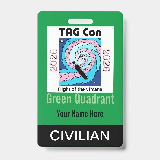TAG Con 2026 - Quadrant Vert - Badge Civil (Avant)