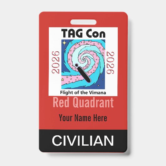 TAG Con 2026 - Red Quadrant - Civilian Badge (Face)