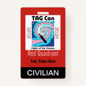 TAG Con 2026 - Red Quadrant - Civilian Badge (Devant)