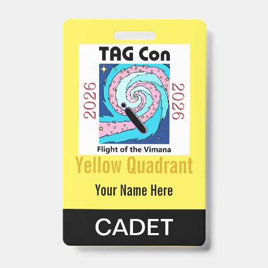 TAG Con 2026 - Yellow Quadrant - Cadet Badge (Face)
