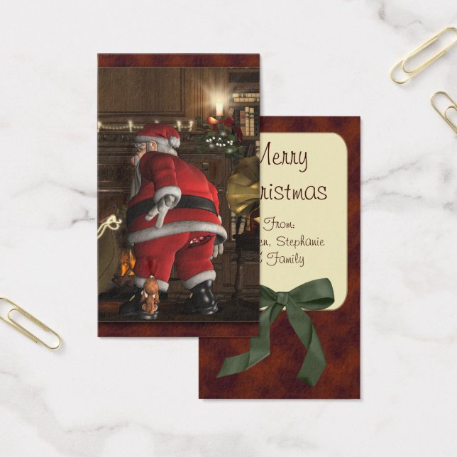 Tag de chiot de Noël de Santas (Bureau)