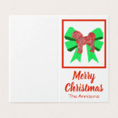 Tag de Noël du concepteur Cavapoo & Green Bow (Outside Unfolded)