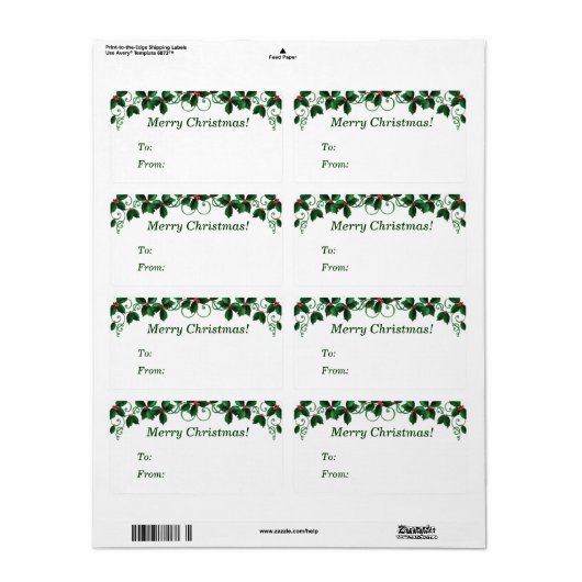 Tag de Noël Étiquettes (Feuille entière)