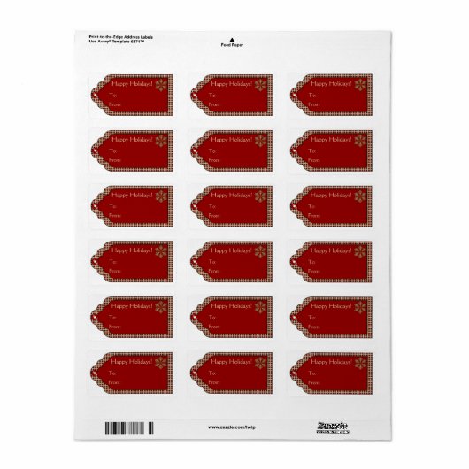 Tag de Noël Étiquettes (Feuille entière)