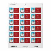 Tag de Noël Snowman & Bluebird Étiquette (Feuille entière)