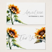 Tag de préférence de mariage de tournesol (Devant & derrière)