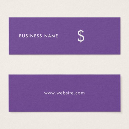 Tag de prix moderne élégant simple violet blanc (Devant & derrière)