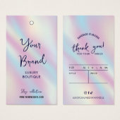 Tag Holographique moderne prix Étiquette hang (Devant & derrière)