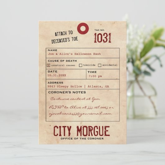 Tag Jeu d'Halloween vintage Invitation (Debout devant)