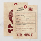 Tag Jeu d'Halloween vintage Invitation (Devant / Derrière)