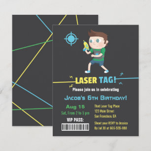 Tag laser carte VIP Boys Anniversday Party Invitat