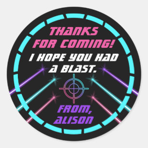 Tag laser filles Neon fête d'anniversaire Stickers