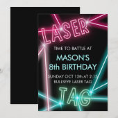 Tag laser Invitation anniversaire amusant enfant (Devant / Derrière)