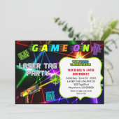 Tag laser Invitation d'anniversaire (Debout devant)