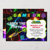 Tag laser Invitation d'anniversaire (Devant / Derrière)