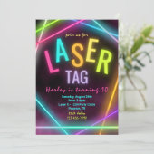 Tag laser Invitation d'anniversaire | Balise laser (Debout devant)