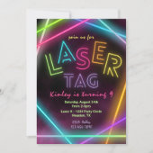 Tag laser Invitation d'anniversaire | Balise laser (Devant)