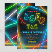Tag laser Invitation d'anniversaire | Laser Tag Pa (Devant / Derrière)