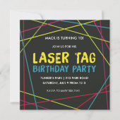 Tag laser Invitation de fête d'anniversaire (Devant)