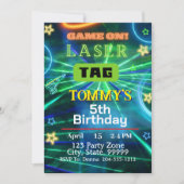 Tag laser Invitation de fête d'anniversaire (Devant)