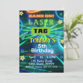 Tag laser Invitation de fête d'anniversaire (Debout devant)