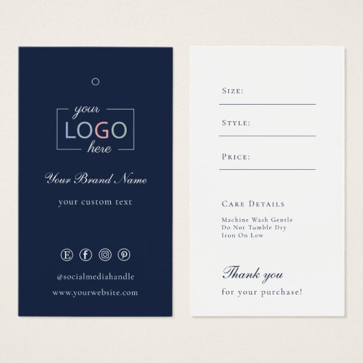 Tag Marine Blanc (Devant & derrière)