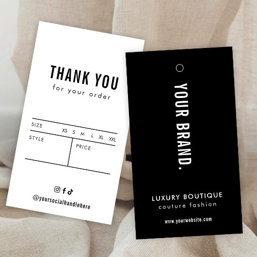 Tag minimaliste simple Vêtements Boutique Étiquett