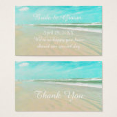 Tag personnalisé Aqua Beach Wedding Favor (Devant & derrière)