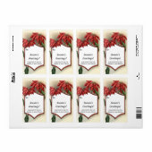 Tag personnalisé Vintage Pointsettia Étiquettes (Feuille entière)
