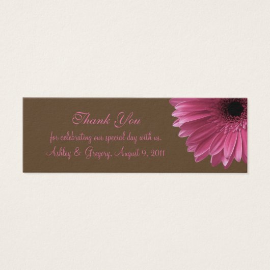Tag rose Gerbera Daisy Wedding Favor (Devant)