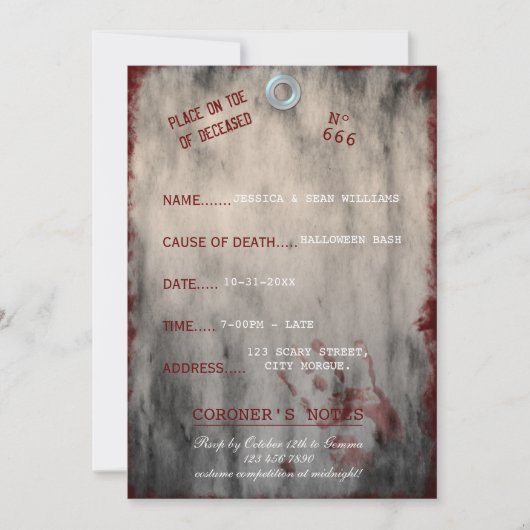 Tag Style Halloween Fête Invitation (Devant)