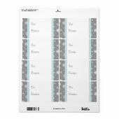 Tag turquoise Gris neige Noël Étiquettes (Feuille entière)