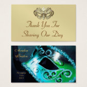 Tag turquoise Masquerade Elegant Favor (Devant & derrière)