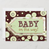 Tag vert Baby shower neutre Invitation (Dos)