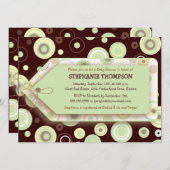Tag vert Baby shower neutre Invitation (Devant / Derrière)