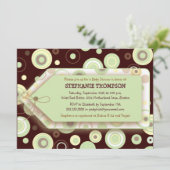 Tag vert Baby shower neutre Invitation (Debout devant)